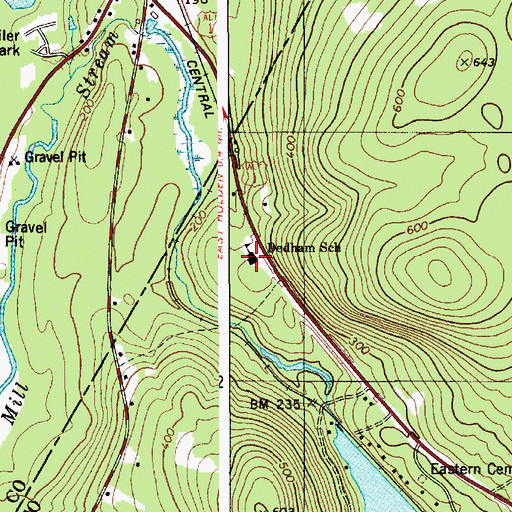 Topographic Map of Dedham Elementary School, ME