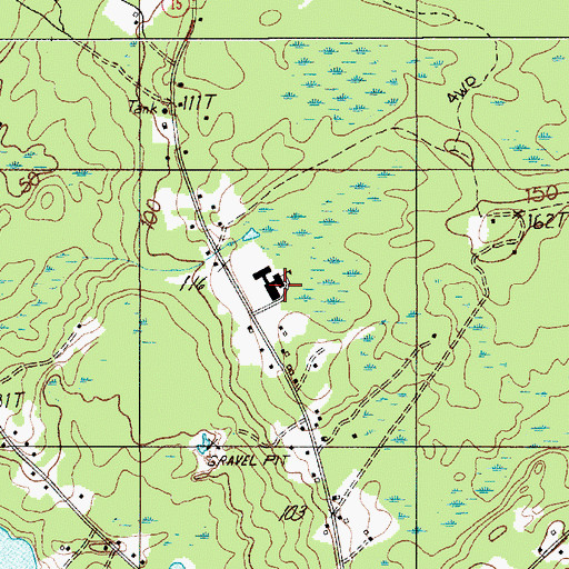 Topographic Map of Deer Isle Stonington High School, ME