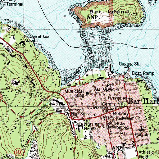 Topographic Map of Devils Half-Acre, ME
