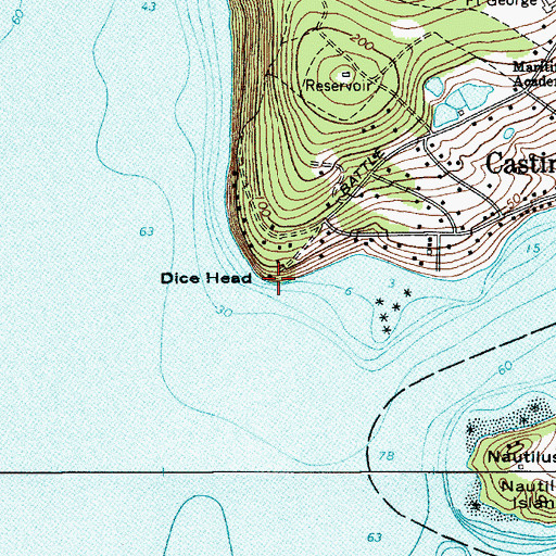 Topographic Map of Dice Head Light (historical), ME