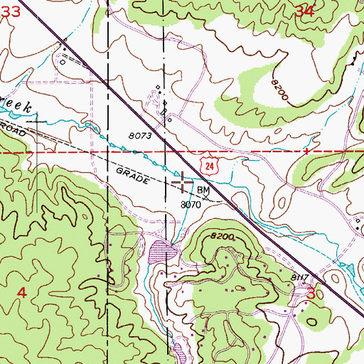 Topographic Map of Fish Creek, CO