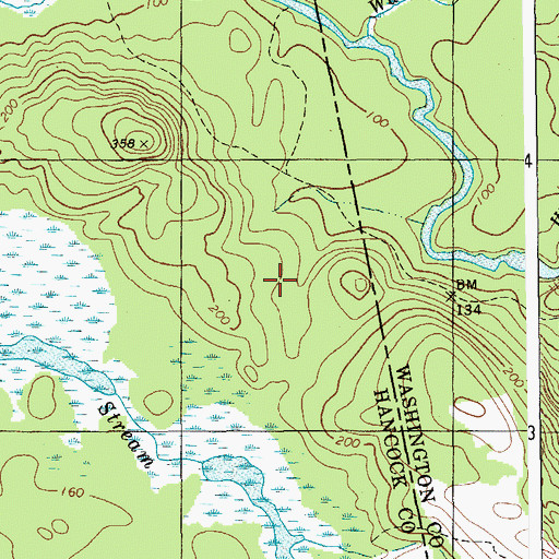 Topographic Map of Downing Bog, ME