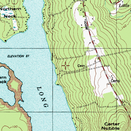Topographic Map of Duck Rock, ME