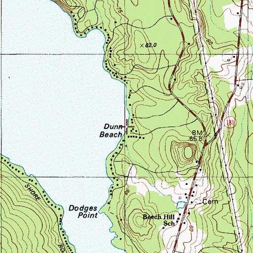 Topographic Map of Dunn Beach, ME