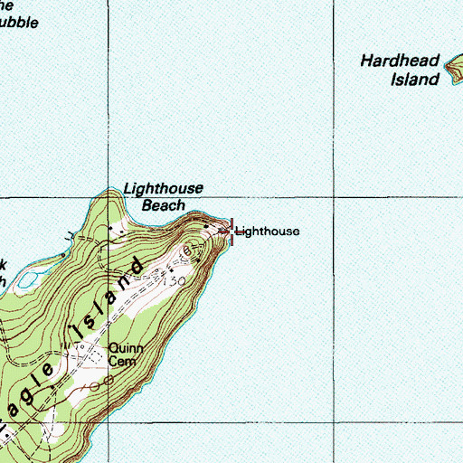 Topographic Map of Eagle Island Light, ME