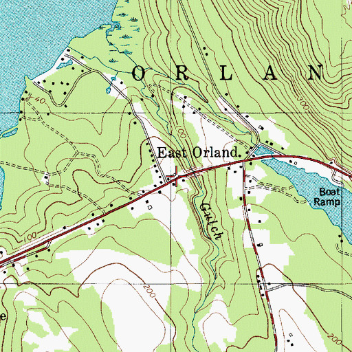 Topographic Map of East Orland Post Office, ME