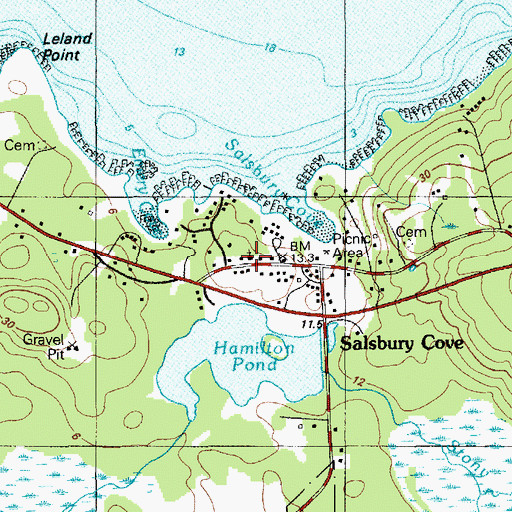 Topographic Map of Eden Baptist Church, ME
