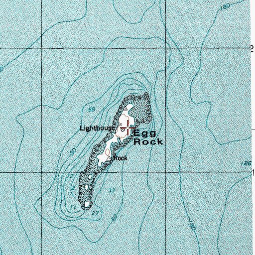 Topographic Map of Egg Rock Ligh Station, ME