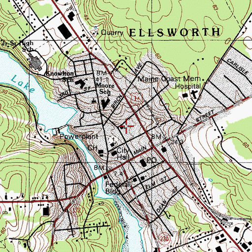 Topographic Map of Emmanuel Baptist Church, ME