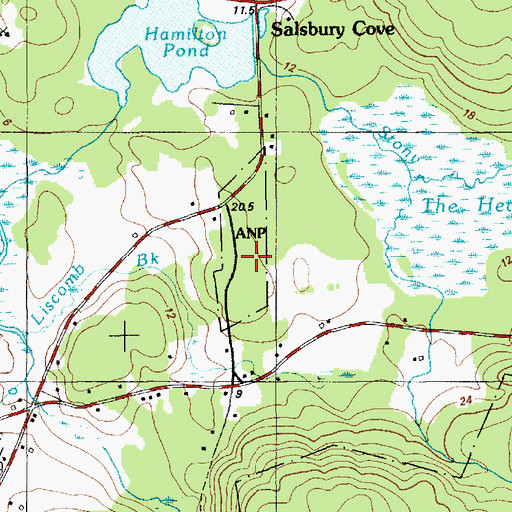 Topographic Map of Eno Pines, ME