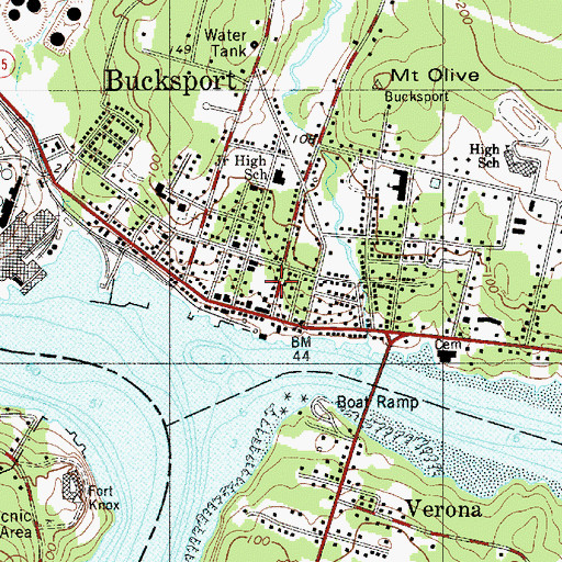 Topographic Map of Evangelical Baptist Church, ME