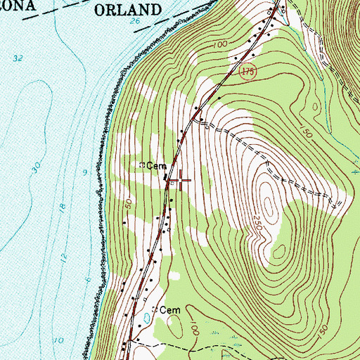 Topographic Map of Farnham School (historical), ME