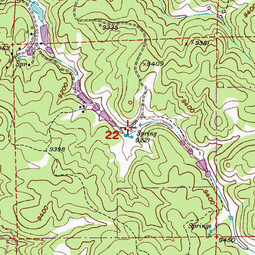 Topographic Map of Hammer Ranch, CO