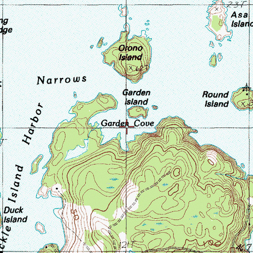 Topographic Map of Garden Cove, ME