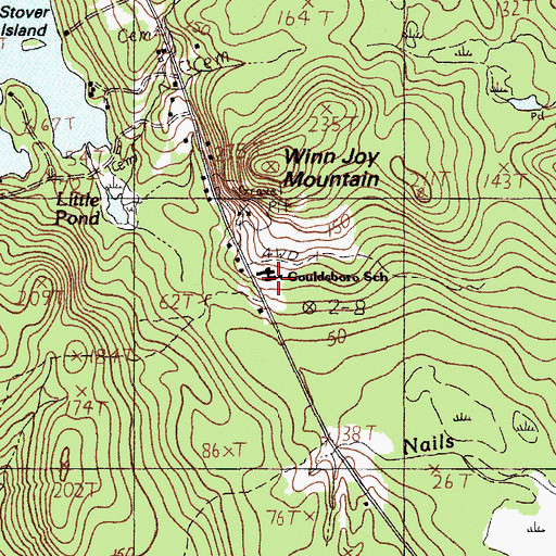 Topographic Map of Gouldsboro Grammar School, ME