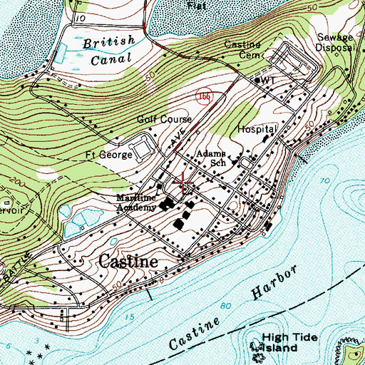 Topographic Map of Graduate Commons, ME