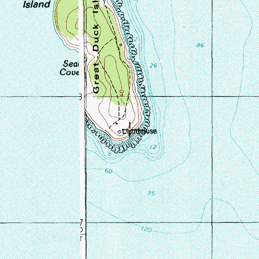 Topographic Map of Great Duck Island Light Station, ME