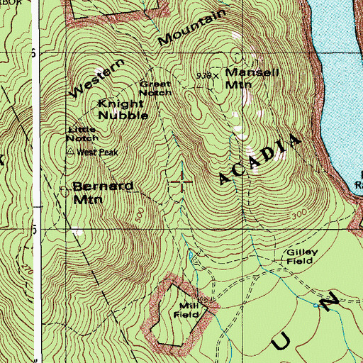 Topographic Map of Great Notch Trail, ME