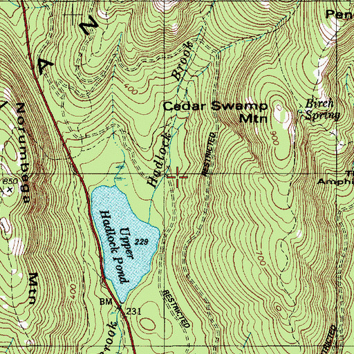 Topographic Map of Hadlock Bridge, ME