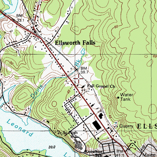 Topographic Map of Hancock County Regional Planning Commission, ME