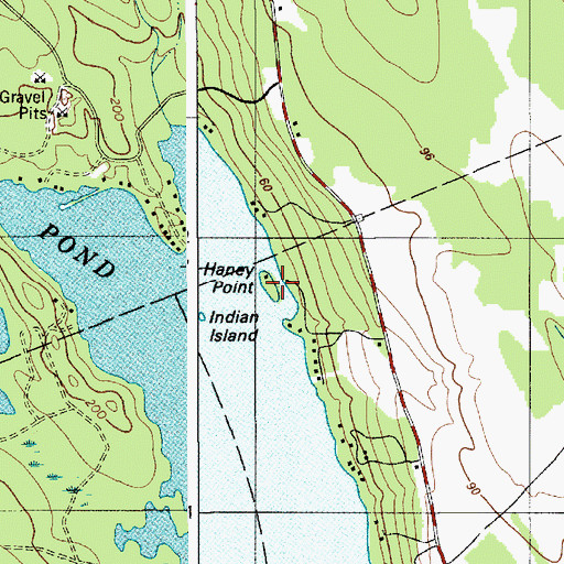 Topographic Map of Haney Point, ME