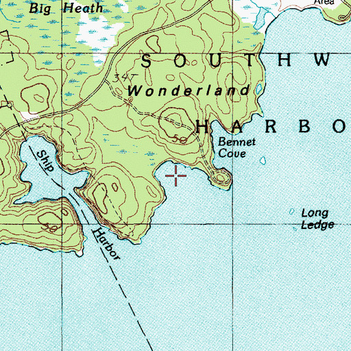 Topographic Map of Harbor Trail, ME