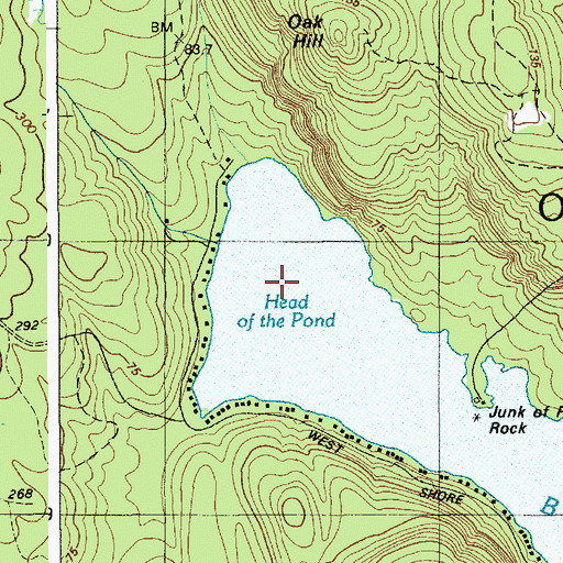 Topographic Map of Head of the Pond, ME