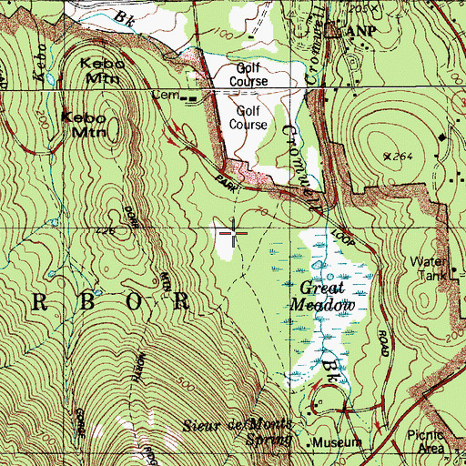 Topographic Map of Hemlock Trail, ME