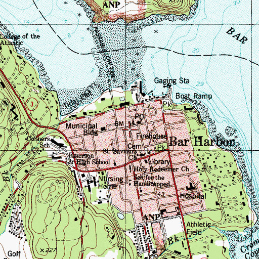 Topographic Map of High Street Health Center, ME