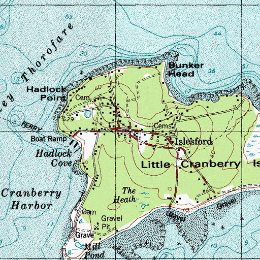 Topographic Map of Islesford Post Office, ME