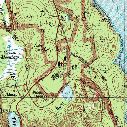 Topographic Map of Jackson Laboratory Public Information Center, ME