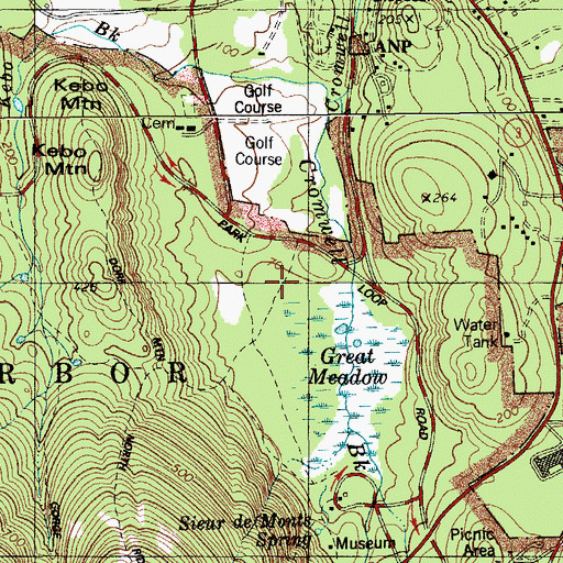 Topographic Map of Jessup Trail, ME