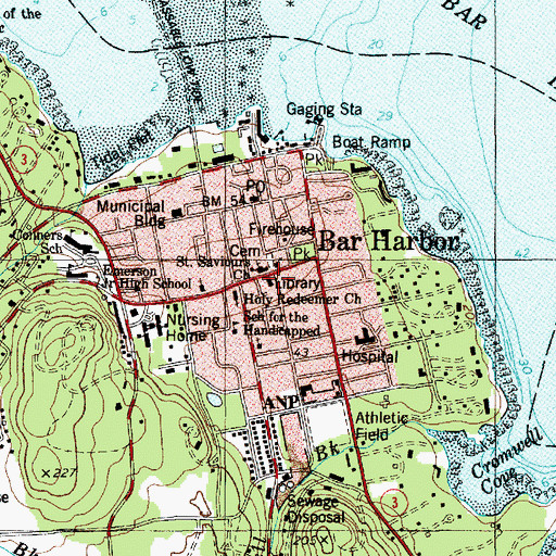 Topographic Map of Jessup Memorial Library, ME