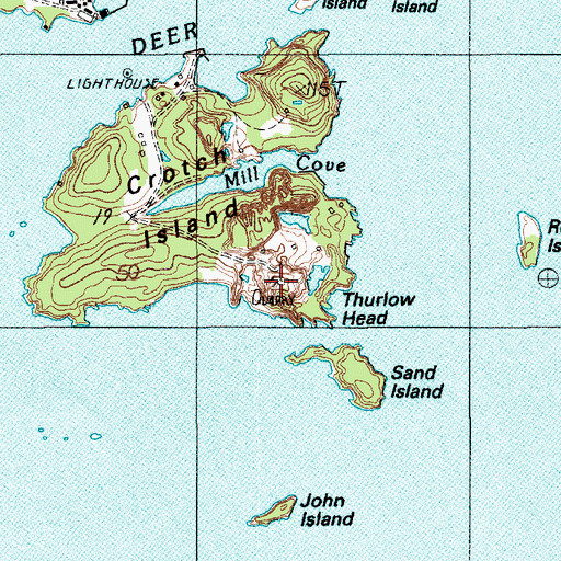 Topographic Map of John L Goss Quarry (historical), ME