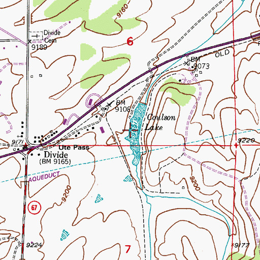 Topographic Map of Coulson Lake, CO