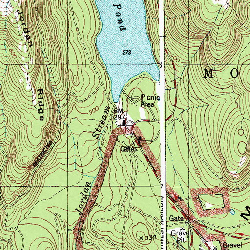 Topographic Map of Jordan Pond House, ME