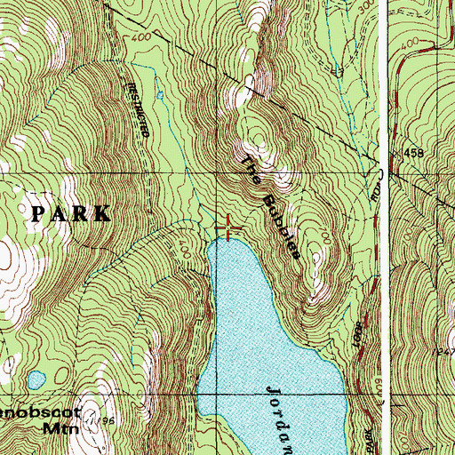 Topographic Map of Jordan Pond Trail, ME