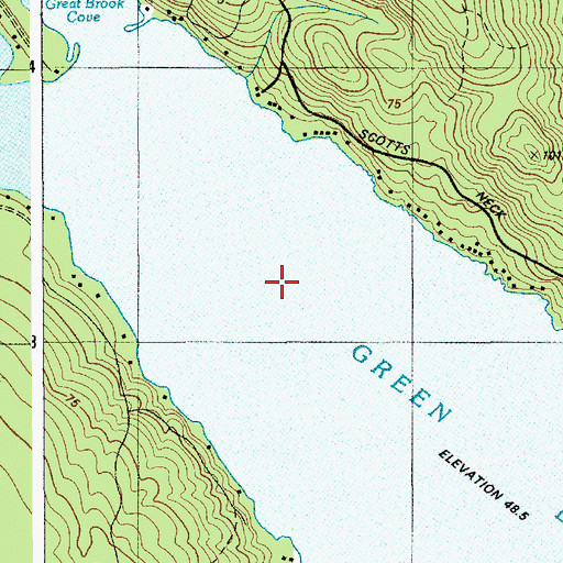 Topographic Map of Keisers Pond, ME
