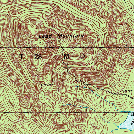Topographic Map of Lead Mountain Trail, ME