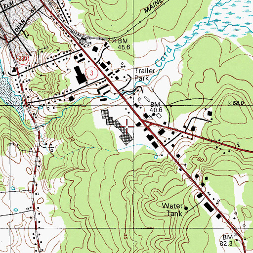Topographic Map of Maine Coast Mall Shopping Center, ME