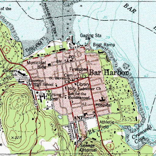 Topographic Map of Meeting House Cemetery, ME