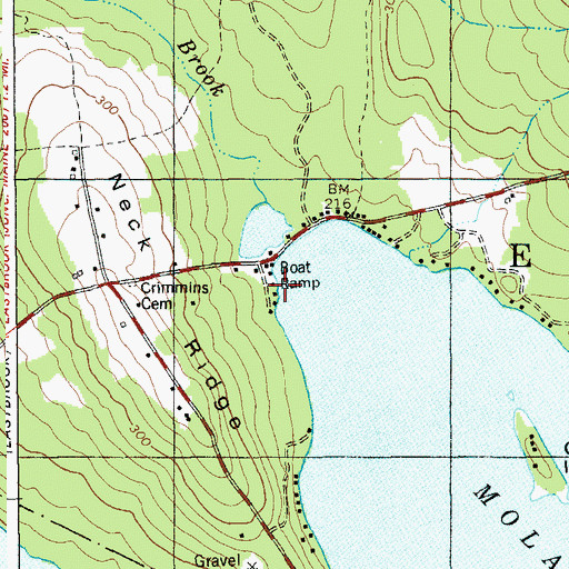 Topographic Map of Molasses Pond Boat Launch, ME