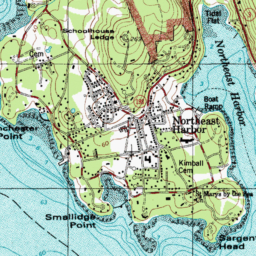 Topographic Map of Mount Desert Elementary School, ME