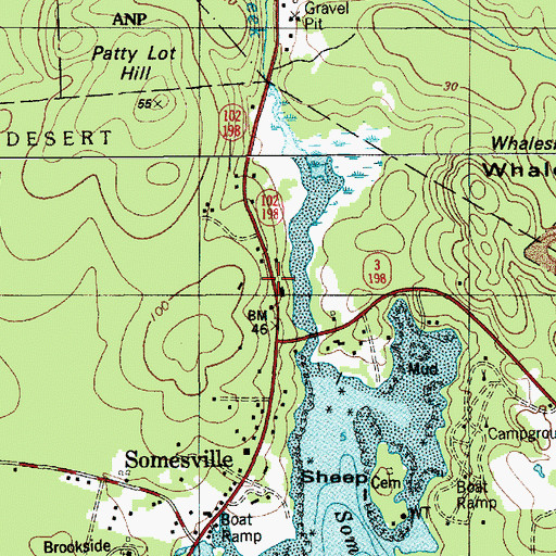 Topographic Map of Mount Desert Island Historical Society Library, ME