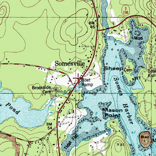 Topographic Map of Mount Desert Post Office, ME