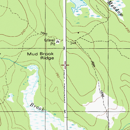 Topographic Map of Mud Brook Ridge, ME