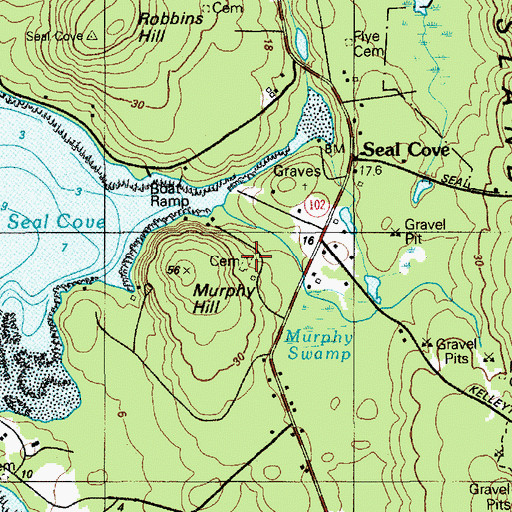 Topographic Map of Murphy Hill Cemetery, ME