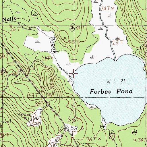 Topographic Map of Nails Brook, ME