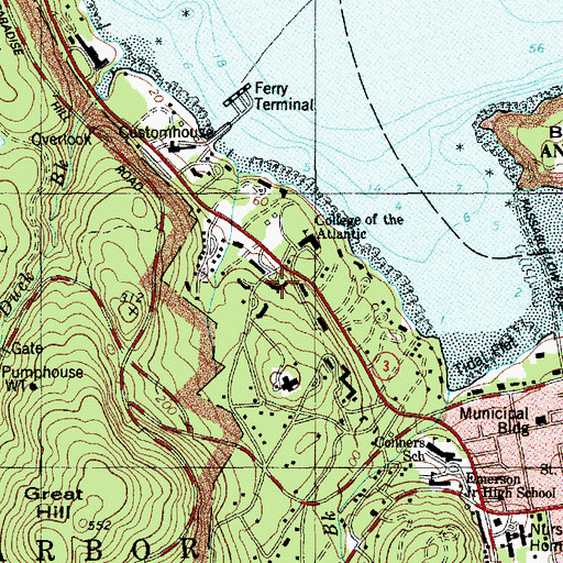 Topographic Map of Newlin Gardens, ME
