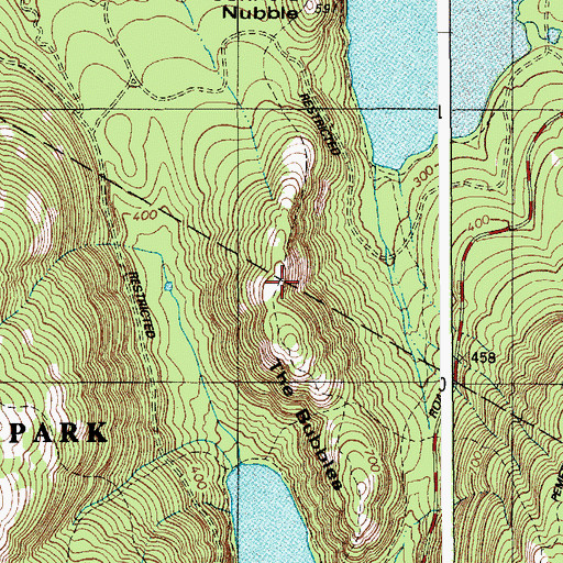 Topographic Map of North Bubble Trail, ME
